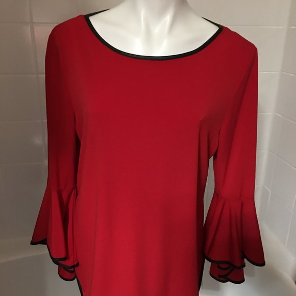 Coco Bianco Large Red Top, wide sleeves, Gorgeous New So Sexy  DB1 - Picture 2 of 3